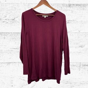 Elegant Burgundy Long Sleeve Blouse